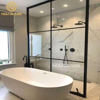 HouGlass shower enclosure cheap sliding tenmprede glass bath room square