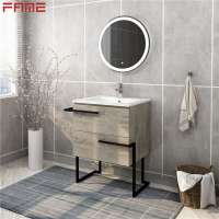 2020 Hangzhou OEM Modern Wood Floor  Bathroom Vanities Cabinet With Mirror