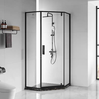 HouGlass Shower room diamond type customized bathroom toilet tempered glass wet and dry separation swing door